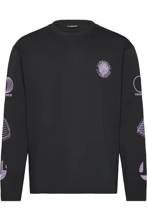 J Lindeberg Walsh Ls Print T-Shirt Tops T-shirts Long-sleeved Black