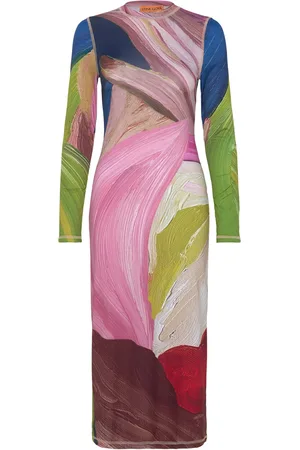 STINE GOYA Pullover Long Sleeve Midi Dress, 22 Designers Knee-length & Midi Multi/patterned
