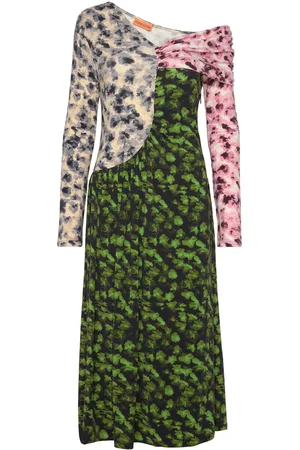 STINE GOYA Shoulder Long Sleeve Dress, 225 Designers Maxi Dress Multi/patterned