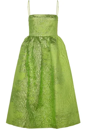 STINE GOYA Voluminous Gathered Midi Dress, 226 Designers Knee-length & Midi Green