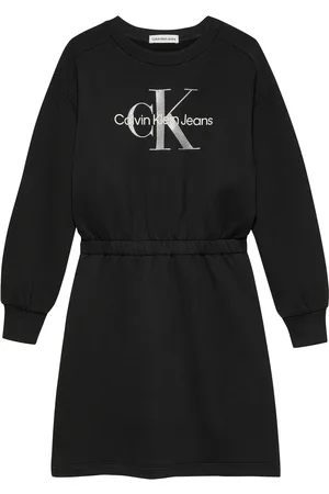Calvin Klein Glitter Monologo Hwk Dress Dresses & Skirts Dresses Casual Dresses Long-sleeved Casual Dresses Black
