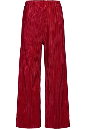 Lindex Trousers Jersey Plisse Bottoms Trousers Red