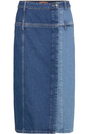 STINE GOYA Denim Midi Skirt, 2301 Denim Designers Knee-length & Midi Skirts Blue