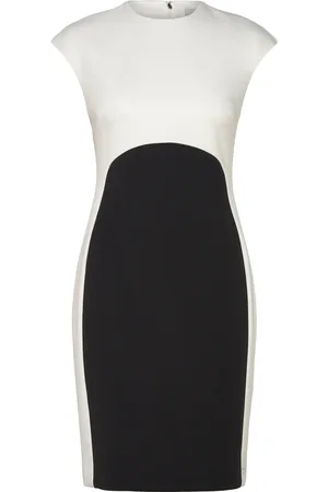 Calvin Klein Neoprene Scuba Colorblock Dress Lyhyt Mekko Black