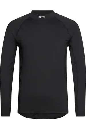 Björn Borg Borg Mock Neck Ls T-Shirt Sport Men Sport Clothing Sport Tops Sport Long Sleeved Tops Black