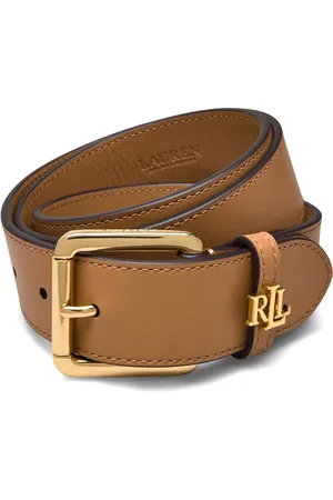 Ralph Lauren Logo-Keeper Leather Belt Vyö Beige