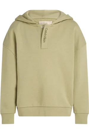 Calvin Klein Embro. Ck Logo Terry Hoodie Tops Sweat-shirts & Hoodies Hoodies Green