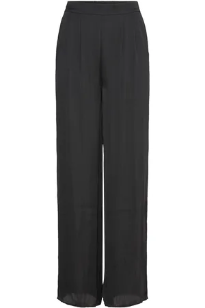 Rosemunde Messina Trousers Bottoms Trousers Wide Leg Black