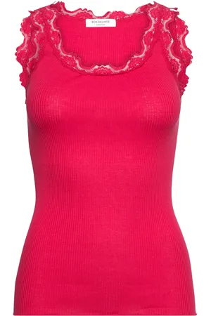 Rosemunde Rwbabette Sl U-Neck Long Lace Top Tops T-shirts & Tops Sleeveless Red
