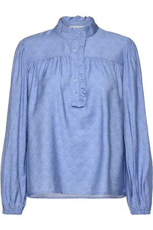 Levete Room Lr-Ilina Tops Blouses Long-sleeved Blue