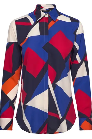 Ralph Lauren Classic Fit Print Crepe Shirt Tops Shirts Long-sleeved Multi/patterned