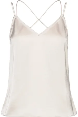 Dante 6 Obu Satin Singlet Tops Blouses Sleeveless Cream