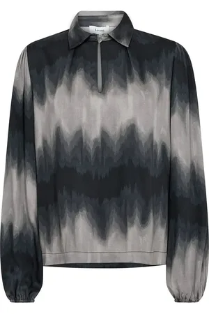 Levete Room Lr-Jackleen Tops Blouses Long-sleeved Black