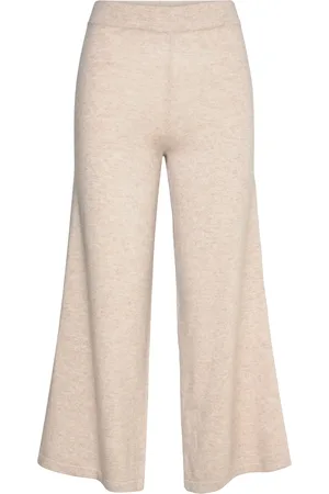 Davida Cashmere Culotte Pants Bottoms Trousers Wide Leg Cream