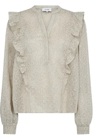 Levete Room Lr-Jerrie Tops Blouses Long-sleeved Cream