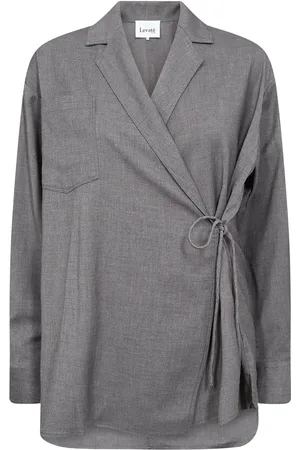 Levete Room Lr-Jaima Tops Shirts Long-sleeved Grey