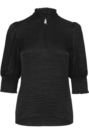 Dante 6 Feline Top Tops Blouses Short-sleeved Black