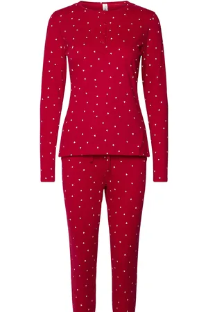 Lindex Henley Pyjama Aop Pyjama Red