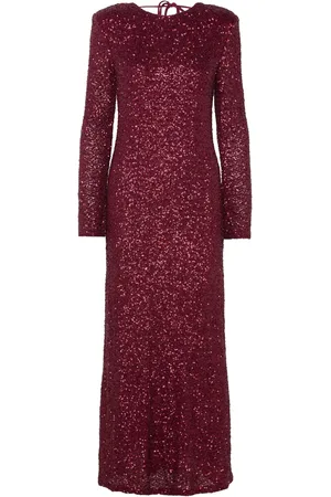 Gina Tricot Sequins Maxi Dress Maksimekko Juhlamekko Burgundy