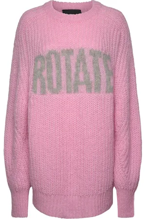 ROTATE Knitted Logo Sweater Designers Knitwear Jumpers Pink