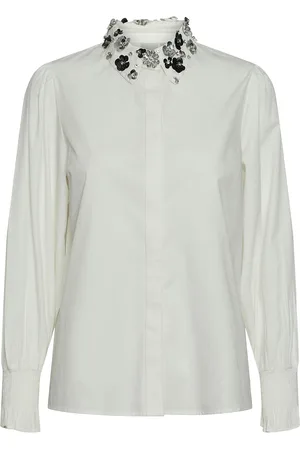 Y.A.S Boa Ls Shirt S. - Show Tops Shirts Long-sleeved White