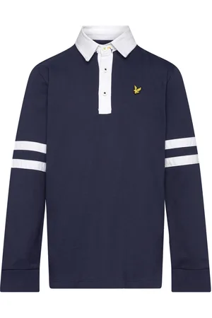 Lyle & Scott Applique Embroidery Rugby Shirt Tops T-shirts Polo Shirts Long-sleeved Polo Shirts Navy