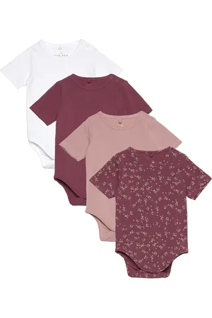 The New Tnsbbaby Girls Basic S_S Body Multi Pack Bodies Short-sleeved Pink
