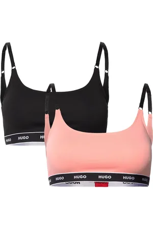 HUGO BOSS Twin Bralette Stripe Lingerie Bras & Tops Soft Bras Tank Top Bras Black