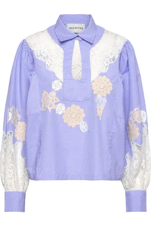 Munthe Shellcu Tops Shirts Long-sleeved Blue