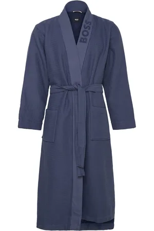 HUGO BOSS Waffle Kimono Aamutakki Kylpytakki Blue