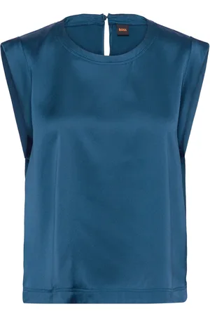 HUGO BOSS C_Ieaska Tops Blouses Sleeveless Navy
