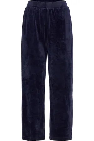 Hunkemöller Velours Pyjama Pants Pyjamahousut Olohousut Navy