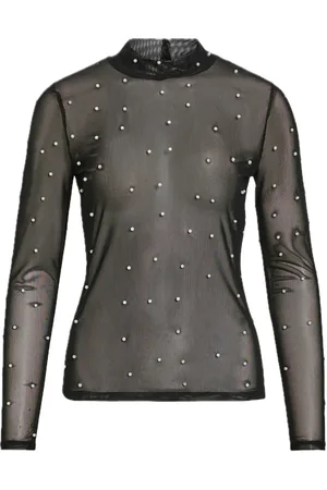 VILA Vibrave L/S High Neck Top/Ka Tops T-shirts & Tops Long-sleeved Black