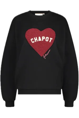 Fabienne Chapot Terry Sport Heart Sweater Tops Sweat-shirts & Hoodies Sweat-shirts Black