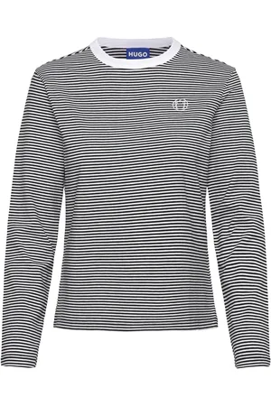 Hugo Blue Deresa_B Tops T-shirts & Tops Long-sleeved Black