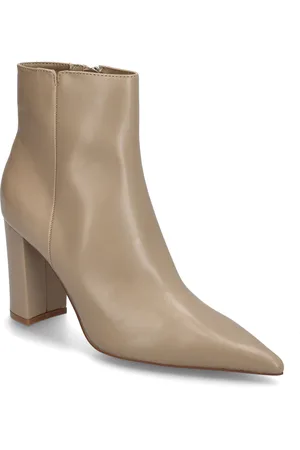 MANGO Pointed Heel Ankle Boot Shoes Boots Ankle Boots Ankle Boots With Heel Beige