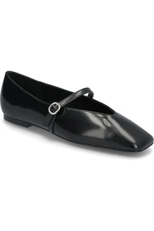 MANGO Ballerinas With Strap Jewel Detail Ballerinat Black