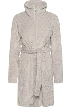 Hunkemöller Fleece Zip Bathrobe Aamutakki Grey