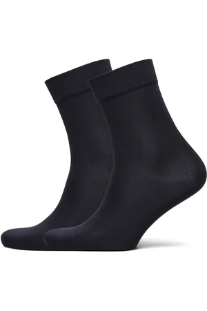 Panos Emporio Pe 2Pk Birgitte Microfiber Short Crew Lingerie Socks Regular Socks Black