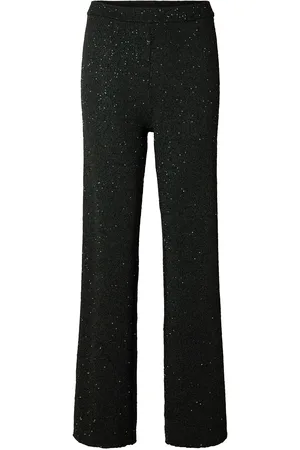 SELECTED Slfjosie Hw Knit Pant Bottoms Trousers Flared Black