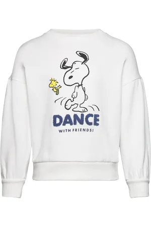 MANGO Snoopy Textured Sweatshirt Tops Sweat-shirts & Hoodies Sweat-shirts White