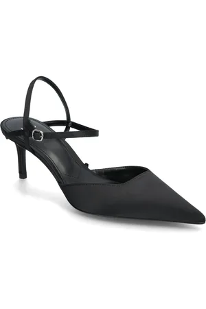 MANGO High-Heeled Shoes With Straps Shoes Sling Backs Heeled Slingbacks Black