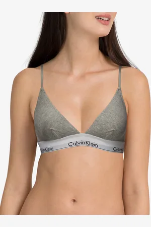 Calvin Klein Triangle Unlined Lingerie Bras & Tops Soft Bras Bralette Grey