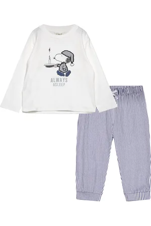 MANGO Long Snoopy Pyjama Pyjamasetti Pyjama White
