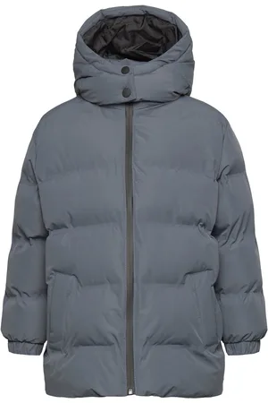 MANGO Hood Quilted Coat Outerwear Jackets & Coats Winter Jackets Blue