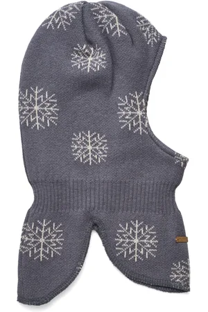 Minymo Balaclava Knit W. Pattern Accessories Headwear Balaclava Grey