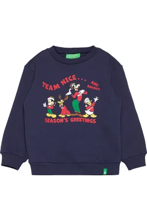 Benetton Sweater L/S Tops Sweat-shirts & Hoodies Sweat-shirts Navy