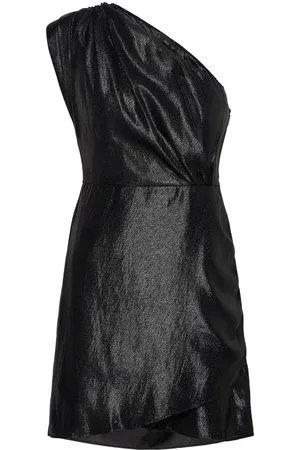 MANGO Textured Asymmetrical Dress Lyhyt Mekko Black
