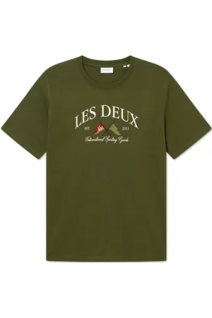 Les Deux Ivy League T-Shirt Tops T-shirts Short-sleeved Green