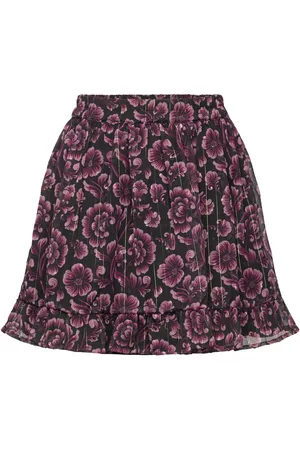 Creamie Skirt Flower Dot Dresses & Skirts Skirts Short Skirts Burgundy